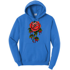 NEW Art Society EYEBALL ROSE ROYAL BLUE Hoodie SMALL-4XLARGE MADE IN USA