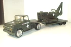 TONKA CUSTOM MILITARY PICKUP TRANSPORT LOWBOY FLATBED TRAILER TRUCK & BULLDOZER