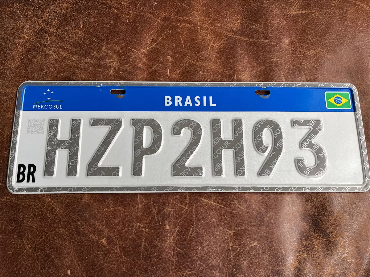 Brazil 🇧🇷 Brazilian ￼BRASIL License Plate. MERCOSUL Tag. Excellent  Condition