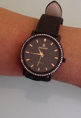 Galaxy Ladies Watch Black Face Black Strap Quartz New Condition - 第 1/12 張圖片