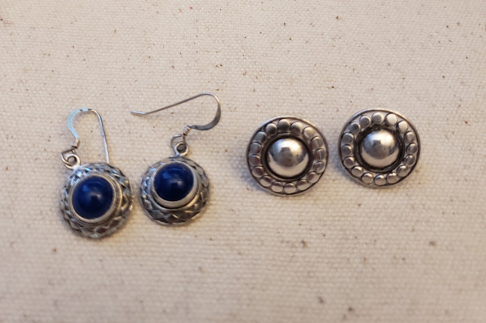 Two Pairs Solid 925 Sterling Silver Button Post L… - image 2