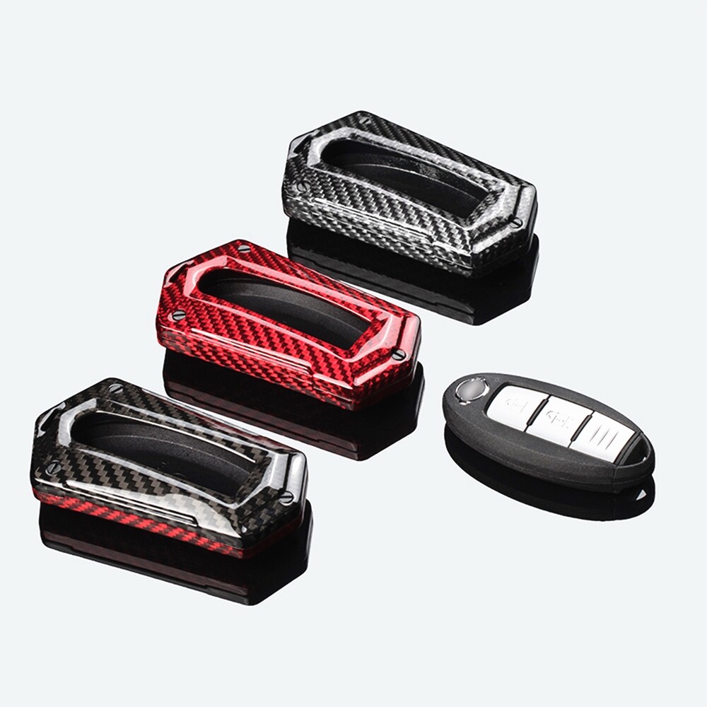 Carbon Fiber Remote Fob Smart Key Case Cover For Nissan Infiniti GTR 370Z Q50
