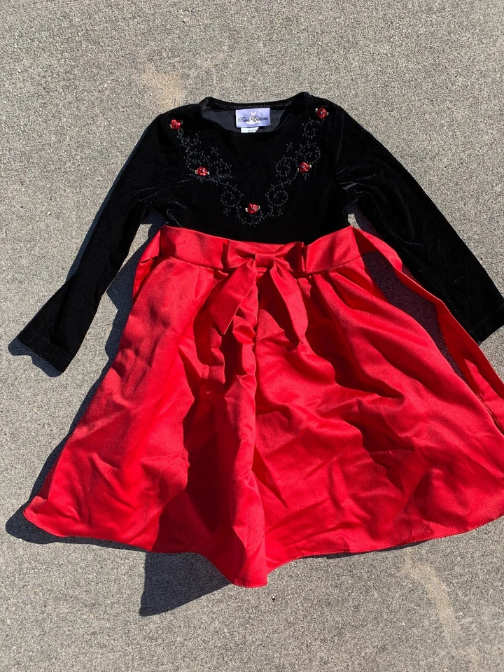 EDICIONES RARAS Vestido de Boda Negro Rojo Punto Rosa Iglesia Desfile Fiesta 6 ❤️tb9j5 Foto 2 de 4