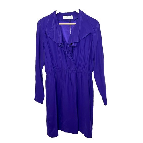 Amanda Uprichard Yael Long Sleeve Silk Dress In Black M | eBay