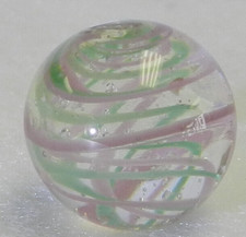 17548m Tiny .55 Inches Handmade Contemporary Swirl Marble With Mica Mint