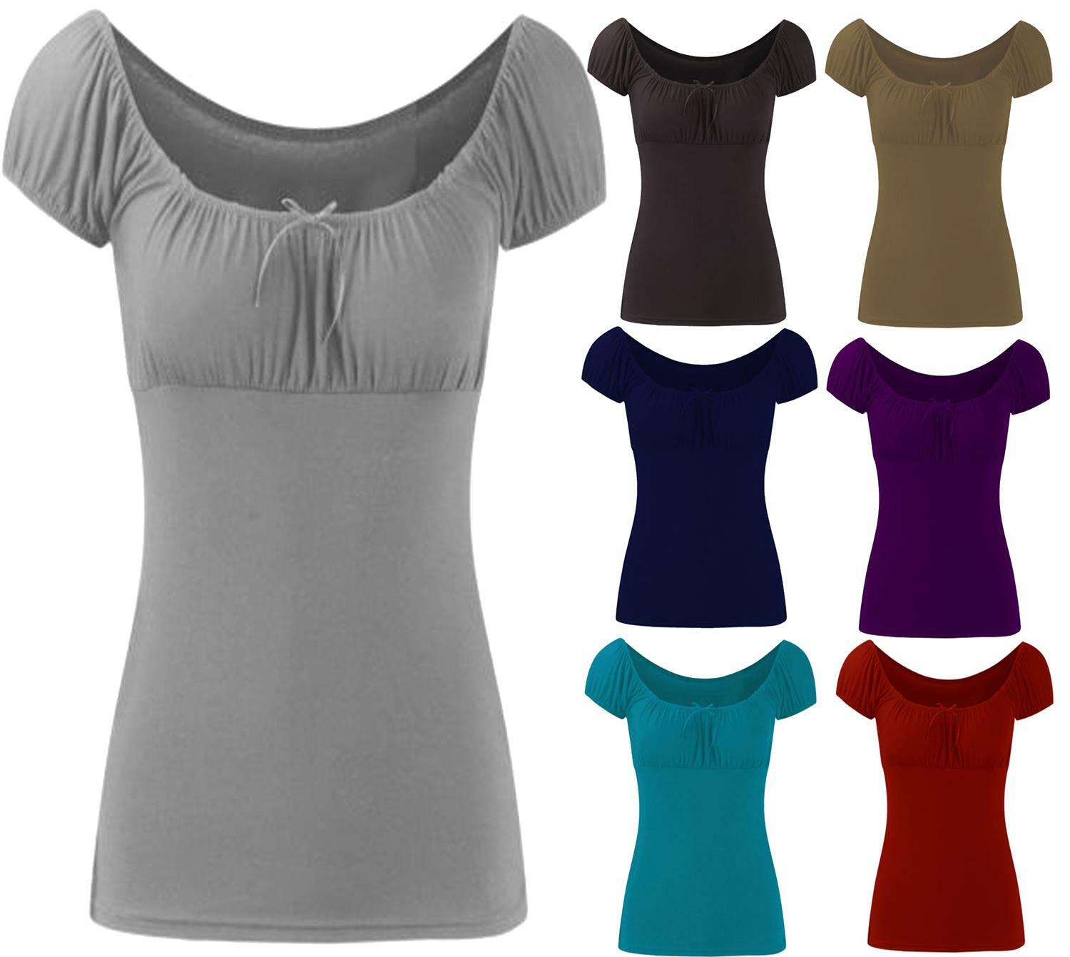 Ladies Plus Size Casual Tie Knot Womens Gypsy Boho Summer Tops 16-22 | eBay