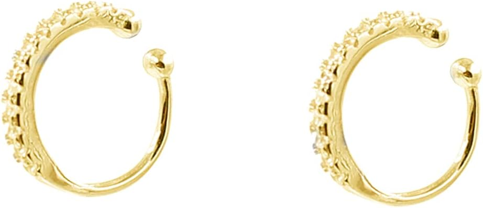 CZ Cubic Zirconia Fake Hoop Earrings in 925 Sterling Silver for Cartilage-image