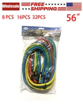 LOTS 56" Bungee Cords Tie Down Multi-colored Straps 2 Hook End US Fast Stretch 