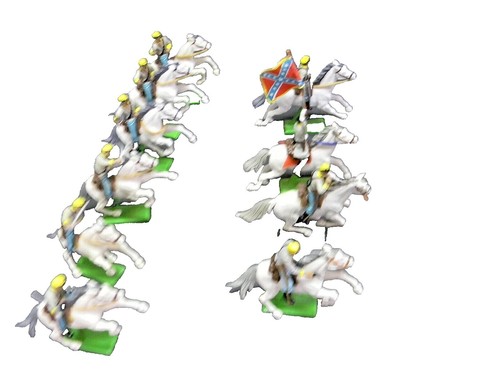 Painted 1/32 Japan Samurai Cavalry White Horse Scene Miniature
