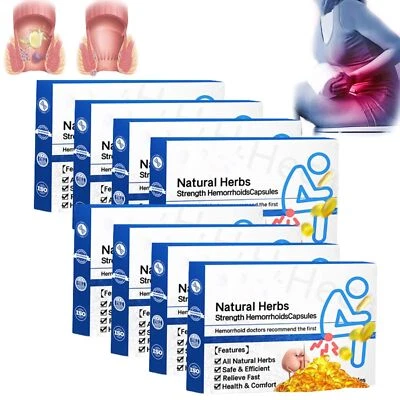 1-5Boxes Natural Herbal Strength Hemorrhoid Capsules Relief Itching Burning Pain