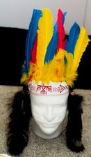 VTG 60s Native American Reservation Cherokee Handmade Indian Head Dress Souvenir