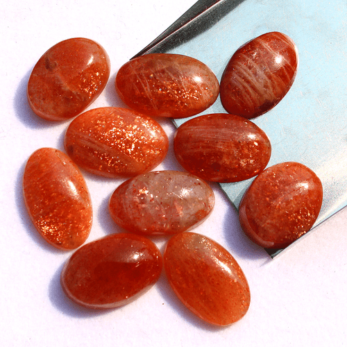 10 Pcs Natural Confetti Sunstone Top Grade 18mm21mm Oval Cabochon