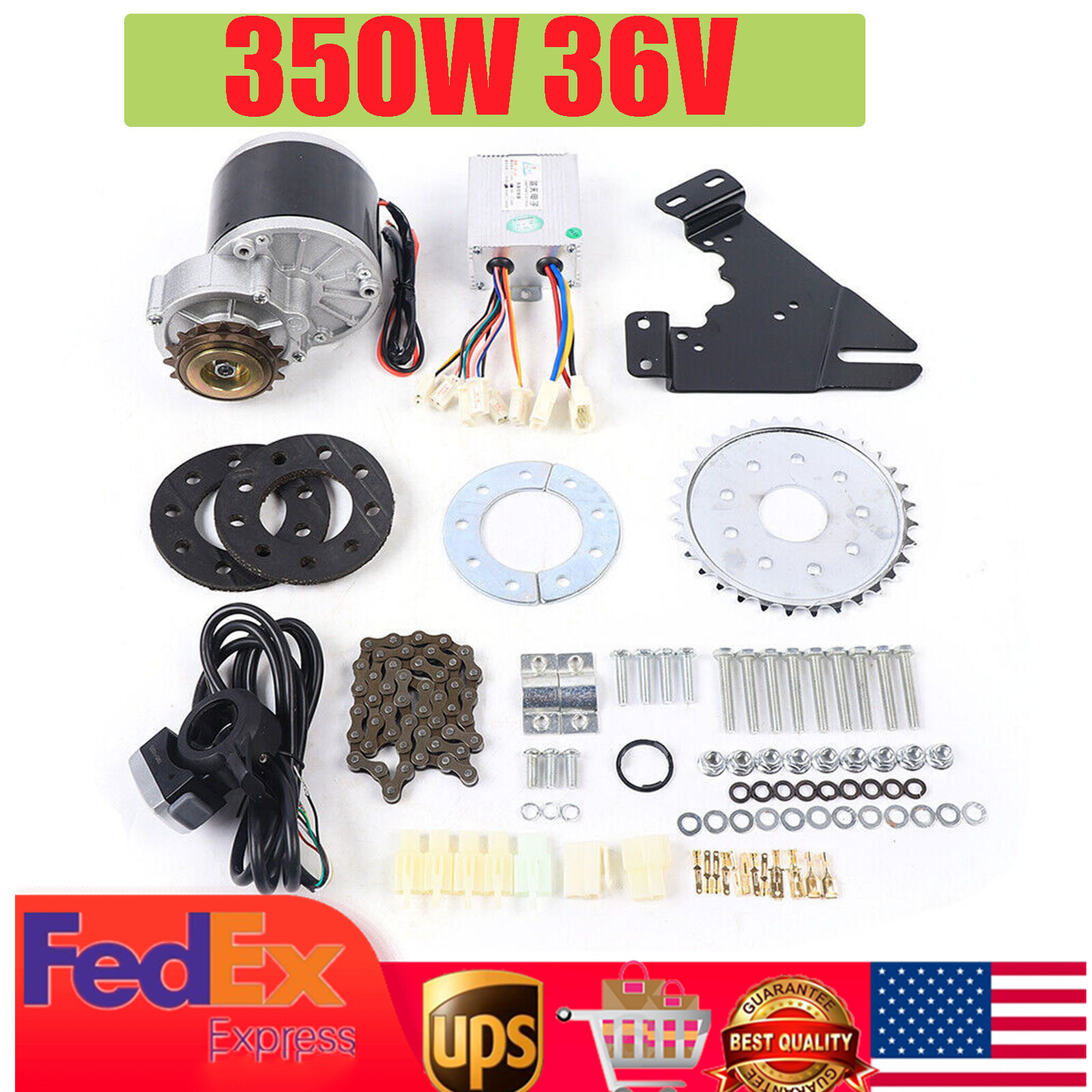 Cepillo de bicicleta eléctrica 350 W 36 V para pulgar con rueda libre kit de conversión de bicicleta eléctrica