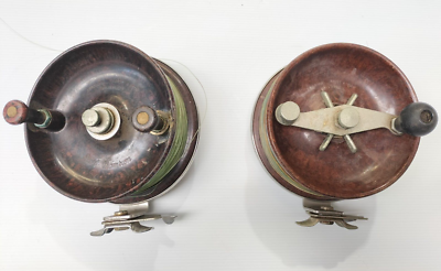 alvey bakelite fishing reel Vintage Bakelite Fishing Reel x2 Fishing Reels Scarce Alvey Surf Champion  x2 -AF