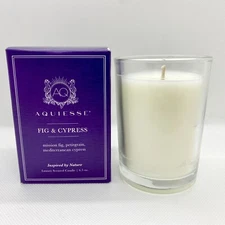 Aquiesse Luxury Scented Candle FIG AND CYPRESS 6.5 oz petitgrain NEW