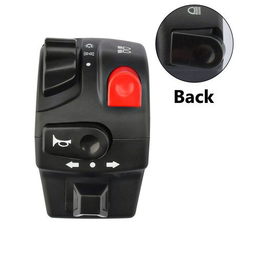 12v motorcycle light switch universal handle left switch to 7/8" 22mm handlebar - Picture 4 of 10