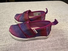 TOMS SPARKLE glitter Toddler Girl Shoes US Size 6  T6 Purple Pink Glitter