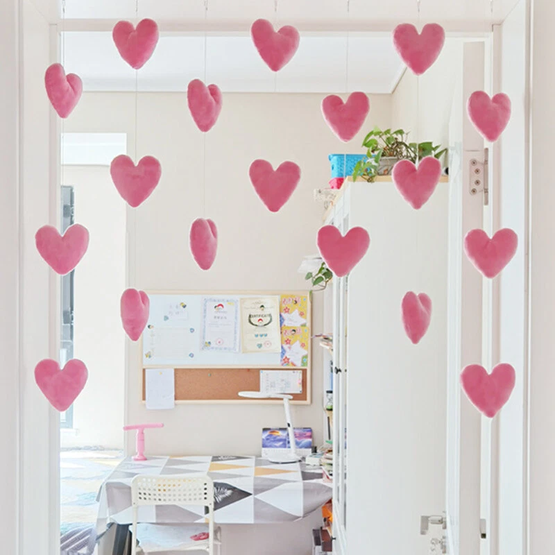 Меховая плюшевая дверная занавеска в форме сердца милая сладкая детская комната декор для девочек-подростков - Изображение 3 из 4