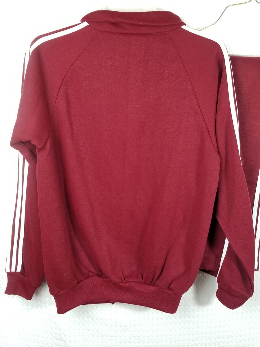 Vintage Made In U.S. Burgundy Full Zip Track Suit w/ White Vintage Made In U.S. Burgundy Full Zip Track Suit w/ White