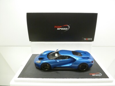 TOP SPEED TS0004 FORD GT 2015 NA INT. AUTO SHOW - LIQUID BLUE 1:18 - GOOD IN BOX