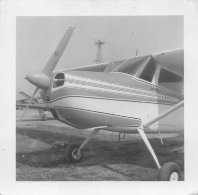 Vintage Cesna 170 Single Engine Plane 1950s Photo Propeller Landing Gear Cabin