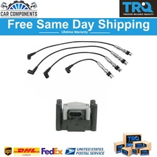 TRQ Ignition Coil Pack & Wire Set For 98-01 Beetle 99-01 Golf 99-15 Jetta