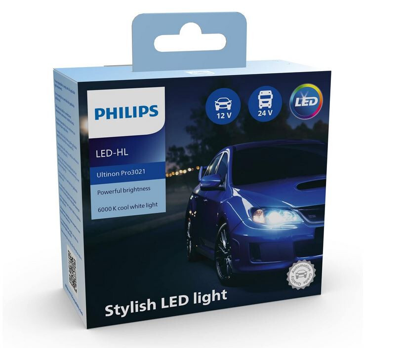 Philips Ultinon Pro3021 LED faros delanteros (H7), luz blanca 6.000K,