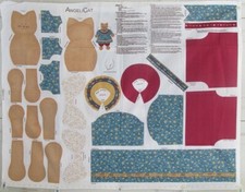 new ANGELICAT Cat DOLL and CLOTHES Cut and Sew Panel Spring Industries Vintage  