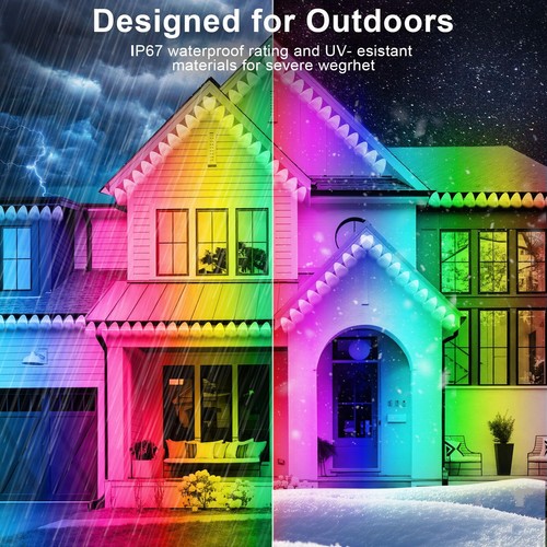 150FT Permanent Outdoor RGB Lights - IP67 Waterproof with Smart App Control - Picture 5 of 7