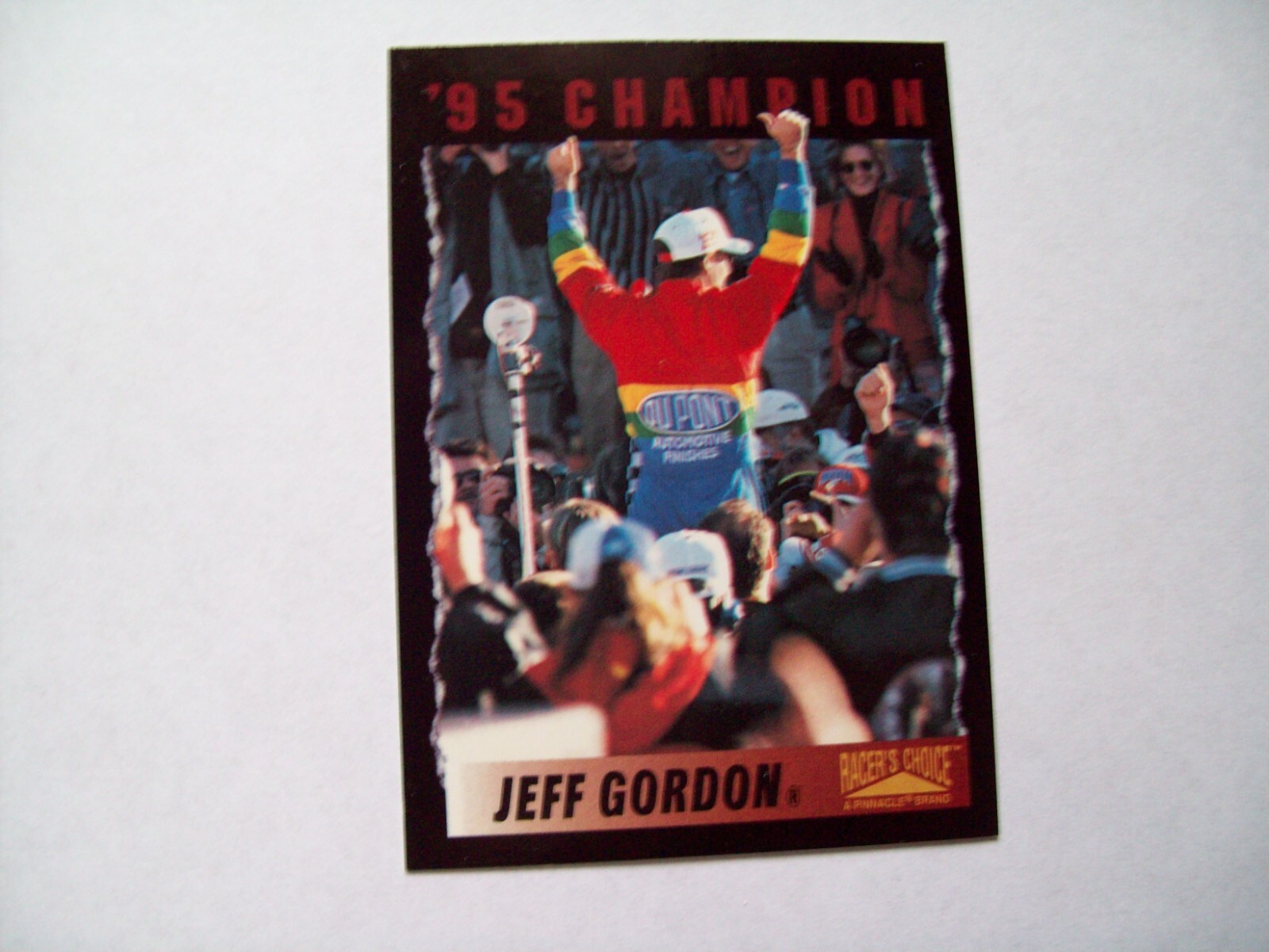JEFF GORDON 1996 PINNACLE RACER'S CHOICE #53 '95 CHAMPION NASCAR HOF