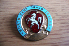 Vintage North Kent Bowls League - Enamel Pin Badge - Good Condition