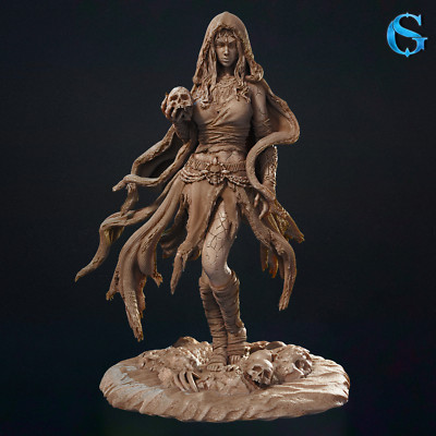 Dungeons & Dragons spielbare Figur - weiblicher menschlicher Bahiti - Hexenmeister, Zauberer