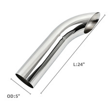 Chrome Curved Stack Pipe Horn 5 Od X 24364860 Length Exhaust Truck Tailpipe Chrome Curved Stack Pipe Horn 5 Od X 24364860 Length Exhaust Truck Tailpipe