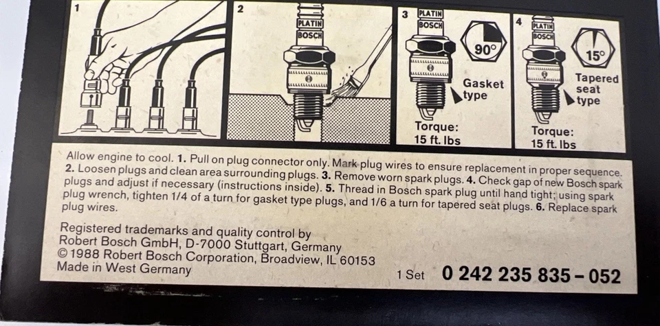 Juego de 4 bujías Bosch Platinum 4116 Audi Nissan Volvo Volkswagen VW WR7DP Foto 3 de 4