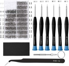 Kit Reparacion Gafas con Tornillos Destornilladores y Pinza para Lentes Reloj