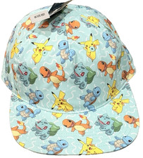 Pok mon All-Over Print Snapback Hat NWT Pikachu Charmander Squirtle Bulbasaur