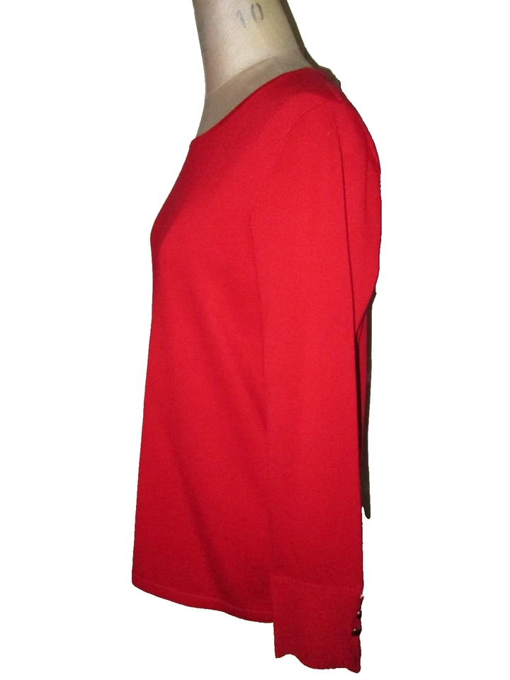 CHICOS ROJO L/S SWTR PUÑOS BOTONES TALLA 2 ¡EXCELENTE ESTADO! WSHBLE CARRERA CASUAL TODAS LAS ESTACIONES Foto 4 de 4