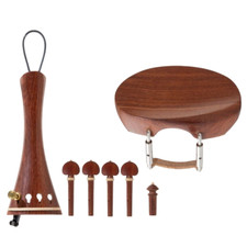 Violin rosewood wood Parts Accessories Set Pegs/ Endpin/Tailpiece/Chinrest 3