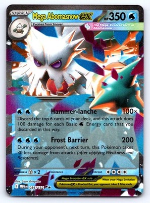 Mega Abomasnow ex 036/132 Double Rare Mega Evolution Pokemon Near Mint