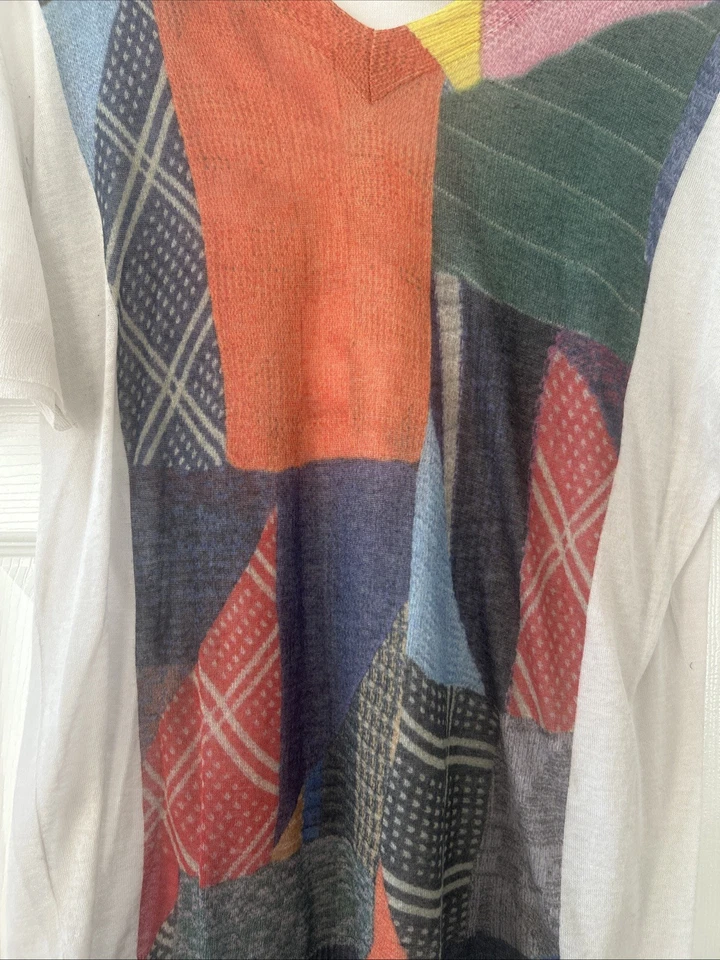 Suéter Top Dries Van Noten Cuello en V Manga Corta Tejido Transparente Talla M Foto 3 de 4