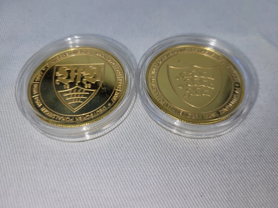 VfB STUTTGART - MÜNZE - GOLD - 125 JAHRE - GRÜNDUNGSWAPPEN - KRONENKLUB - NEU - Bild 3 von 3