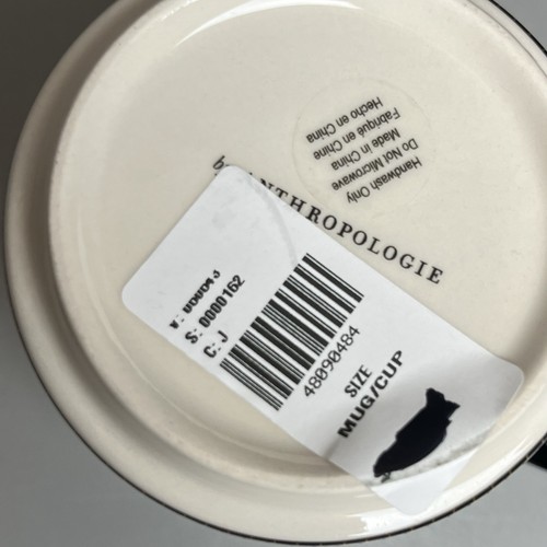 Anthropologie "J" Kacheltasse Monogramm Initiale Kühn Bistro personalisiert Weißgold - Bild 8 von 12