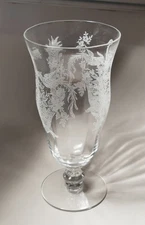 Tiffin Franciscan Persian Pheasant Etched Iced Tea Goblets (Stem 17358) READ