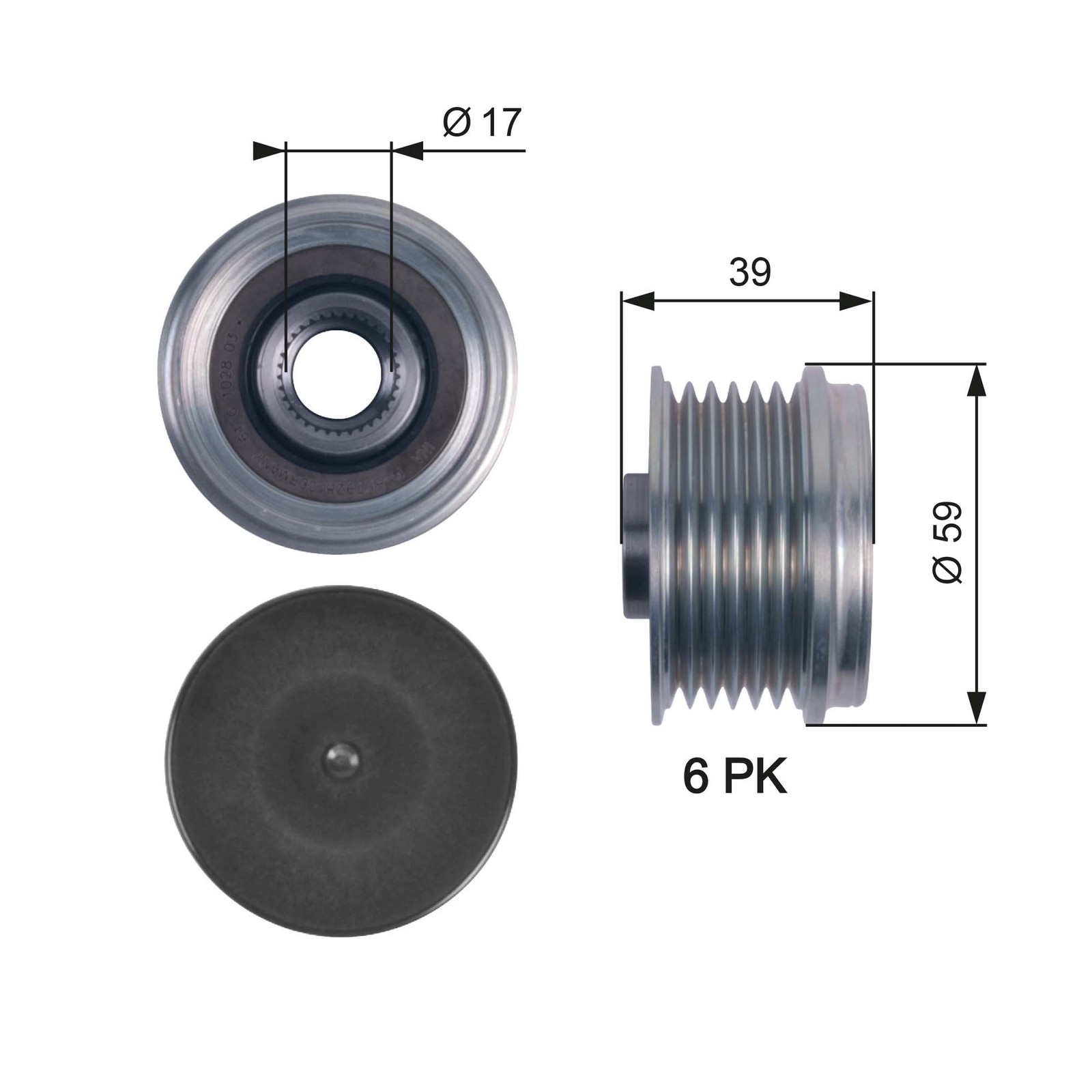 GATES OAP7113 Alternator Freewheel Clutch for ALFA ROMEO,CHEVROLET,CHRYSLER,CITR