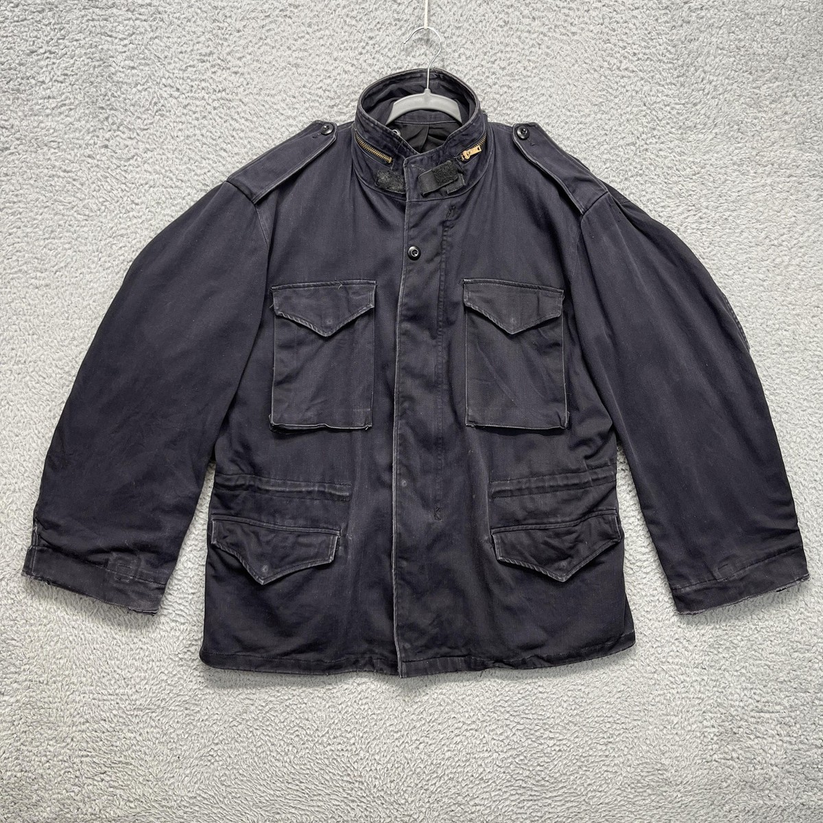 Vintage Alpha Industries M65 Field Coat Mens Large Regular Black