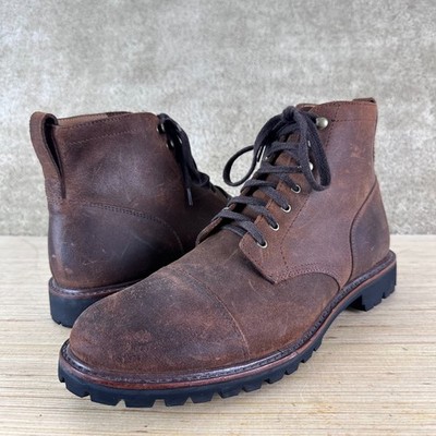 J Crew Mens Kenton Boots 11 english waxed Leather Cap Toe Lace