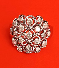 1ct Diamond Sterling Silver Ring Size 7, 4.36g