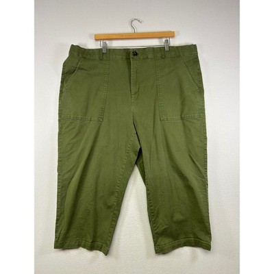 Utility Gorpcore Terra & Sky Women 22W Green Cropped Patch Pocket Pants TS102512