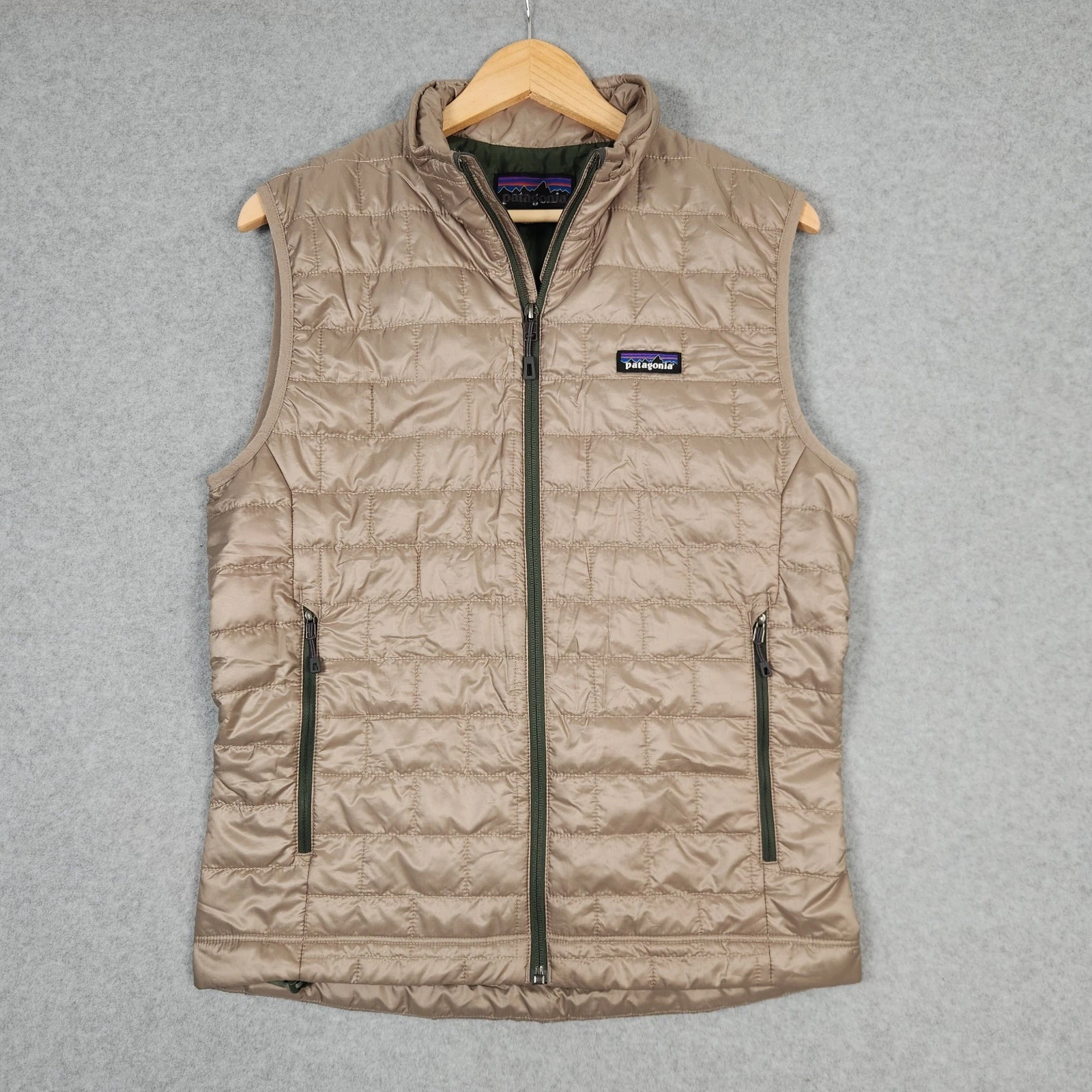 Patagonia Nano Puff Vest Mens Small Grey Seabird Puffer Quilted Packable Hiking