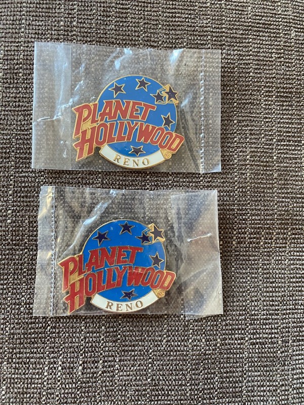 (2) Vintage Planet Hollywood Reno Collectible Pins New Mint Condition 